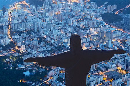 río de janeiro - Statue of Christ the Redeemer, Corcovado, Rio de Janeiro, Brazil, South America Foto de stock - Sin royalties Premium, Código: 6119-07587489