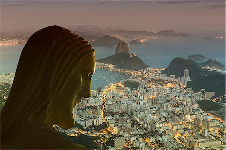 statue - Head of statue of Christ the Redeemer, Corcovado, Rio de Janeiro, Brazil, South America Foto de stock - Sin royalties Premium, Código: 6119-07587492