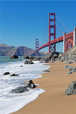 san francisco buildings - Golden Gate Bridge, San Francisco, California, United States of America, North America Stock Photo - Premium Royalty-Free, Code: 6119-07651955