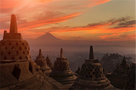 stupa - Borobudur Buddhist Temple, UNESCO World Heritage Site, Java, Indonesia, Southeast Asia, Asia Foto de stock - Sin royalties Premium, Código: 6119-07652000