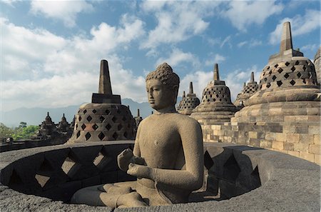 Borobudur Buddhist Temple, UNESCO World Heritage Site, Java, Indonesia, Southeast Asia, Asia Foto de stock - Sin royalties Premium, Código: 6119-07652006