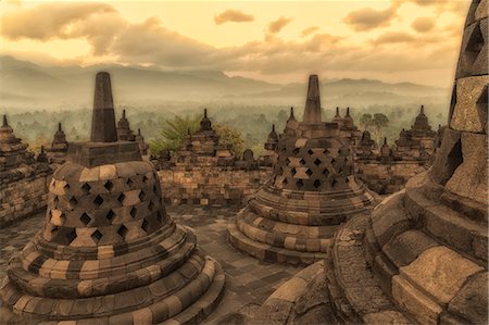 Borobudur Buddhist Temple, UNESCO World Heritage Site, Java, Indonesia, Southeast Asia, Asia Photographie de stock - Premium Libres de Droits, Code: 6119-07652010