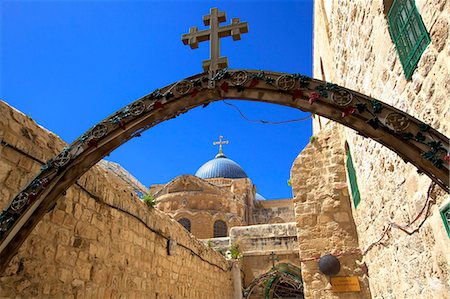 dome of rock - Ethiopian Monastery and Church of The Holy Sepulchre, Old City, UNESCO World Heritage Site, Jerusalem, Israel, Middle East Stock Photo - Premium Royalty-Free, Code: 6119-07744536