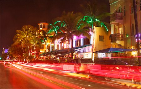 Art Deco District, Ocean Drive, South Beach, Miami Beach, Florida, United States of America, North America Stock Photo - Premium Royalty-Free, Code: 6119-07744659