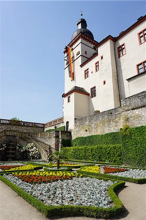 simsearch:6119-07744638,k - The Princes Garden, Marienberg Fortress, Wurzburg, Bavaria, Germany, Europe Foto de stock - Sin royalties Premium, Código: 6119-07744636