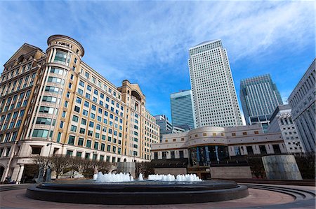 rascacielos - Cabot Square, Canary Wharf, Docklands, London, England, United Kingdom, Europe Foto de stock - Sin royalties Premium, Código: 6119-07734862
