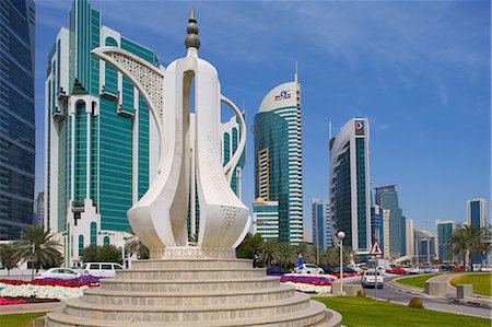 Tea Pot Sculpture, West Bay Central Financial District, Doha, Qatar, Middle East Stock Photo - Premium Royalty-Free, Code: 6119-07735104