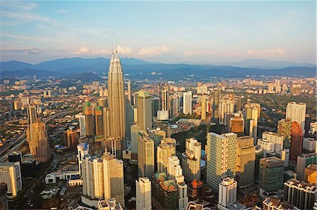 Kuala Lumpur skyline seen from KL Tower, Kuala Lumpur, Malaysia, Southeast Asia, Asia Photographie de stock - Premium Libres de Droits, Code: 6119-07845596