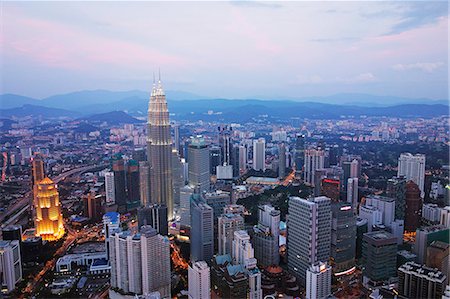 Kuala Lumpur skyline seen from KL Tower, Kuala Lumpur, Malaysia, Southeast Asia, Asia Photographie de stock - Premium Libres de Droits, Code: 6119-07845598