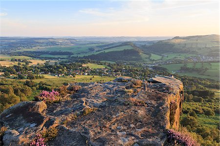 simsearch:6119-07443687,k - Curbar and Calver villages from Curbar Edge on a summer evening, Peak District National Park, Derbyshire, England, United Kingdom, Europe Stock Photo - Premium Royalty-Free, Code: 6119-07845534