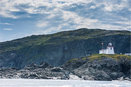 Fox Head lighthouse in St. Anthony, Newfoundland, Canada, North America Photographie de stock - Premium Libres de Droits, Code: 6119-07845703