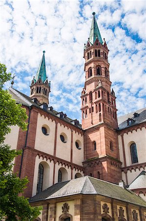 Cathedral of Wurzburg, Wurzburg, Franconia, Bavaria, Germany, Europe Stock Photo - Premium Royalty-Free, Code: 6119-07845701