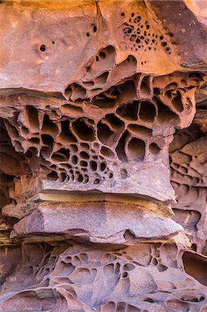 Detail of wind and water erosion in the sandstone cliffs of the King George River, Koolama Bay, Kimberley, Western Australia, Australia, Pacific Stock Photo - Premium Royalty-Free, Code: 6119-07943660