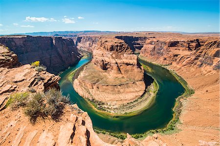 río colorado - Horseshoe Bend on the Colorado River at the South Rim, Arizona, United States of America, North America Foto de stock - Sin royalties Premium, Código: 6119-07943951