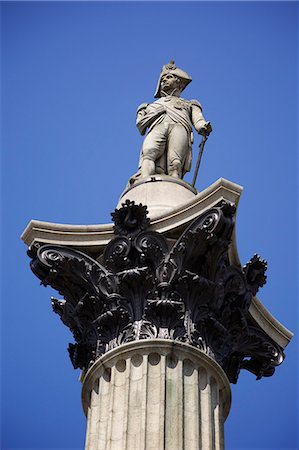 Nelson's Column in Trafalgar Square, London, England, United Kingdom, Europe Foto de stock - Sin royalties Premium, Código: 6119-07944089