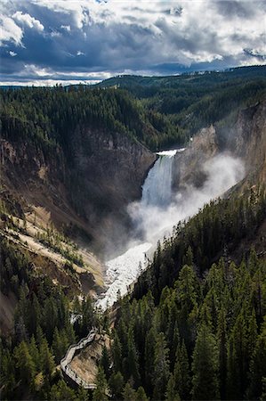 The Upper Falls in the Grand Canyon of Yellowstone in the Yellowstone National Park, UNESCO World Heritage Site, Wyoming, United States of America, North America Stock Photo - Premium Royalty-Free, Code: 6119-07944032