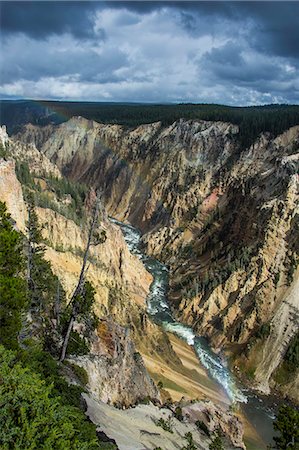 The colourful Grand Canyon of the Yellowstone, Yellowstone National Park, UNESCO World Heritage Site, Wyoming, United States of America, North America Stock Photo - Premium Royalty-Free, Code: 6119-07944034