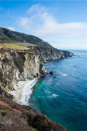 simsearch:6119-07968976,k - The rocky coast of the Big Sur near Bixby bridge, California, USA Stock Photo - Premium Royalty-Free, Code: 6119-07968955