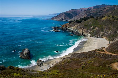 simsearch:6119-07968976,k - Overlook over the Big Sur, California, USA Stock Photo - Premium Royalty-Free, Code: 6119-07968956