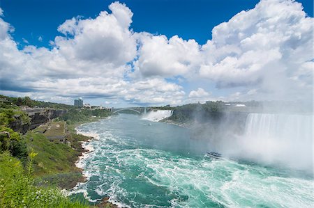 View over the America Falls and the Bridal Veil Falls, Niagara Falls, Ontario, Canada, North America Foto de stock - Royalty Free Premium, Número: 6119-07969008