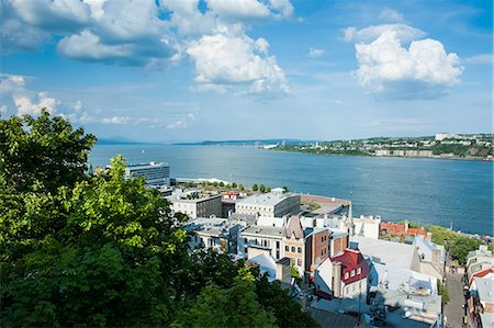 View over the St. Lawrence River, Quebec City, Quebec, Canada, North America Stock Photo - Premium Royalty-Free, Code: 6119-07969016