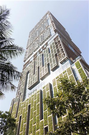 Antilia, the Ambani building, most expensive private property in the world, Mumbai, Maharashtra, India, Asia Foto de stock - Sin royalties Premium, Código: 6119-08062038