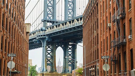 detail architecture usa not people - Manhattan Bridge detail, New York, United States of America, North America Stock Photo - Premium Royalty-Free, Code: 6119-08062342