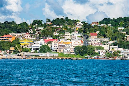 The town of Scarborough, Tobago, Trinidad and Tobago, West Indies, Caribbean, Central America Photographie de stock - Premium Libres de Droits, Code: 6119-08062359