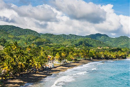 View over the beach of Roxborough, Tobago, Trinidad and Tobago, West Indies, Caribbean, Central America Photographie de stock - Premium Libres de Droits, Code: 6119-08062361