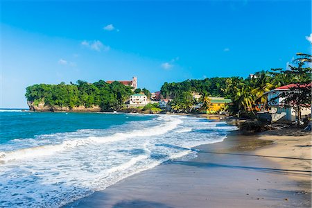 The beach and town of Sauteurs, Grenada, Windward Islands, West Indies, Caribbean, Central America Foto de stock - Sin royalties Premium, Código: 6119-08062367