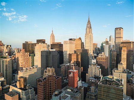 Manhattan skyscrapers including the Empire State Building and Chrysler Building, Manhattan, New York City, New York, United States of America, North America Foto de stock - Sin royalties Premium, Código: 6119-08062310