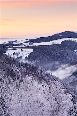simsearch:6119-08081086,k - View from Black Forest Highway to Glottertal Tal Valley at sunset, Black Forest, Baden-Wurttemberg, Germany, Europe Stock Photo - Premium Royalty-Free, Code: 6119-08081116
