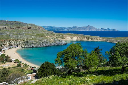 Pallas beach in Lindos, Rhodes, Dodecanese Islands, Greek Islands, Greece, Europe Stock Photo - Premium Royalty-Free, Code: 6119-08126541