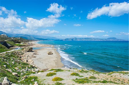 Long sandy beach of Petres, Crete, Greek Islands, Greece, Europe Foto de stock - Sin royalties Premium, Código: 6119-08126554