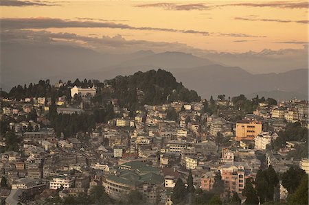 sunset india - View of city center, Darjeeling, West Bengal, India, Asia Stock Photo - Premium Royalty-Free, Code: 6119-08266372