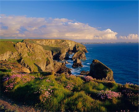 Bedruthan Steps, North Cornwall, England Foto de stock - Royalty Free Premium, Número: 6119-08266686