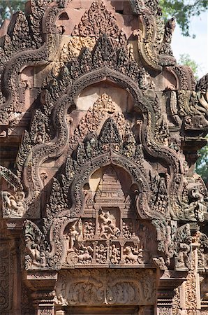 Banteay Srei Hindu temple, near Angkor, UNESCO World Heritage Site, Siem Reap, Cambodia, Indochina, Southeast Asia, Asia Foto de stock - Sin royalties Premium, Código: 6119-08266825