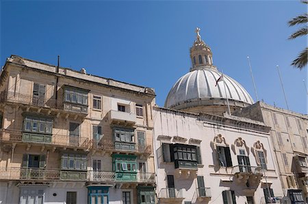 simsearch:614-08869916,k - Dome of the Carmelite Church, Valletta, Malta, Europe Foto de stock - Sin royalties Premium, Código: 6119-08267002