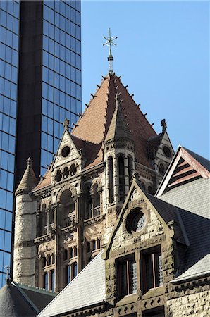 simsearch:6119-08268560,k - Trinity Church, Hancock Tower, Boston, Massachusetts, New England, United States of America, North America Stock Photo - Premium Royalty-Free, Code: 6119-08267121