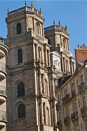 rennes - Facade, cathedral St. Pierre,built in 1844, old town, Rennes, Brittany, France, Europe Fotografie stock - Premium Royalty-Free, Codice: 6119-08267299