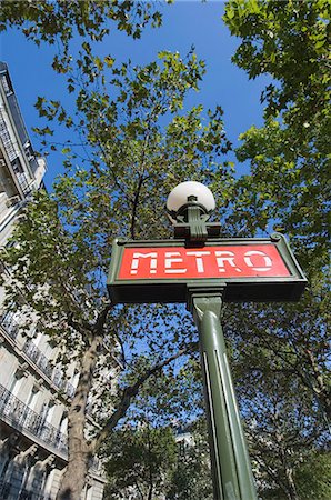 paris and metro - Metro Sign,Paris,France Stock Photo - Premium Royalty-Free, Code: 6119-08267686