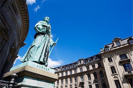 simsearch:6119-08268346,k - Statue of Ansgar outside Frederikskirken (Marmorkirken), Copenhagen, Denmark, Scandinavia, Europe Photographie de stock - Premium Libres de Droits, Code: 6119-08268066