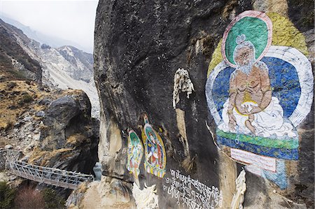 simsearch:6119-08268579,k - Mural of Guru Rinpoche, Solu Khumbu Everest Region, Sagarmatha National Park, Nepal, Asia Foto de stock - Sin royalties Premium, Código: 6119-08268006