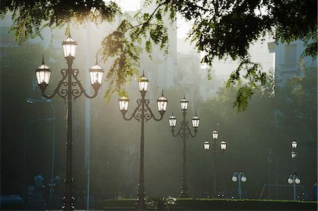 street scene landscape - Street lamps, Buenos Aires, Argentina, South America Stock Photo - Premium Royalty-Free, Code: 6119-08268223