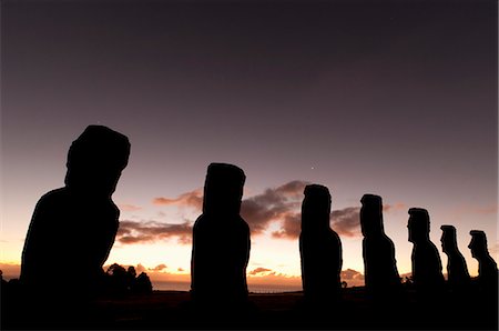 Ahu Akivi, Rapa Nui (Easter Island), UNESCO World Heritage Site, Chile, South America Stockbilder - Premium RF Lizenzfrei, Bildnummer: 6119-08268310