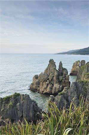 parque nacional paparoa - Pancake Rocks, Paparoa National Park, Punakaiki, West Coast, South Island, New Zealand, Pacific Foto de stock - Sin royalties Premium, Código: 6119-08268492