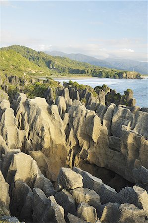 parque nacional paparoa - Pancake Rocks, Paparoa National Park, Punakaiki, West Coast, South Island, New Zealand, Pacific Foto de stock - Sin royalties Premium, Código: 6119-08268495