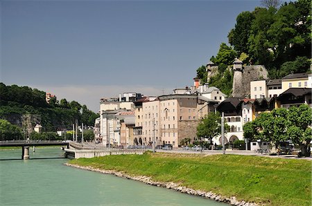 salzach river - Salzach River and Old Town, Salzburg, Austria, Europe Stock Photo - Premium Royalty-Free, Code: 6119-08268567