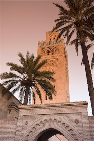 simsearch:6119-08268346,k - Minaret of the Koutoubia Mosque, UNESCO World Heritage Site, Marrakesh (Marrakech), Morocco, North Africa, Africa Photographie de stock - Premium Libres de Droits, Code: 6119-08269195