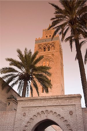 simsearch:6119-08170155,k - Minaret of the Koutoubia Mosque, UNESCO World Heritage Site, Marrakesh (Marrakech), Morocco, North Africa, Africa Stock Photo - Premium Royalty-Free, Code: 6119-08269195